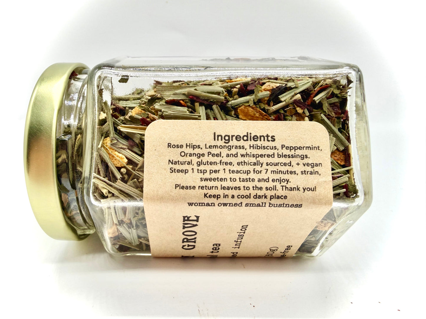 Crimson Grove – Tart Hibiscus & Mint Herbal Tea (Caffeine-Free)