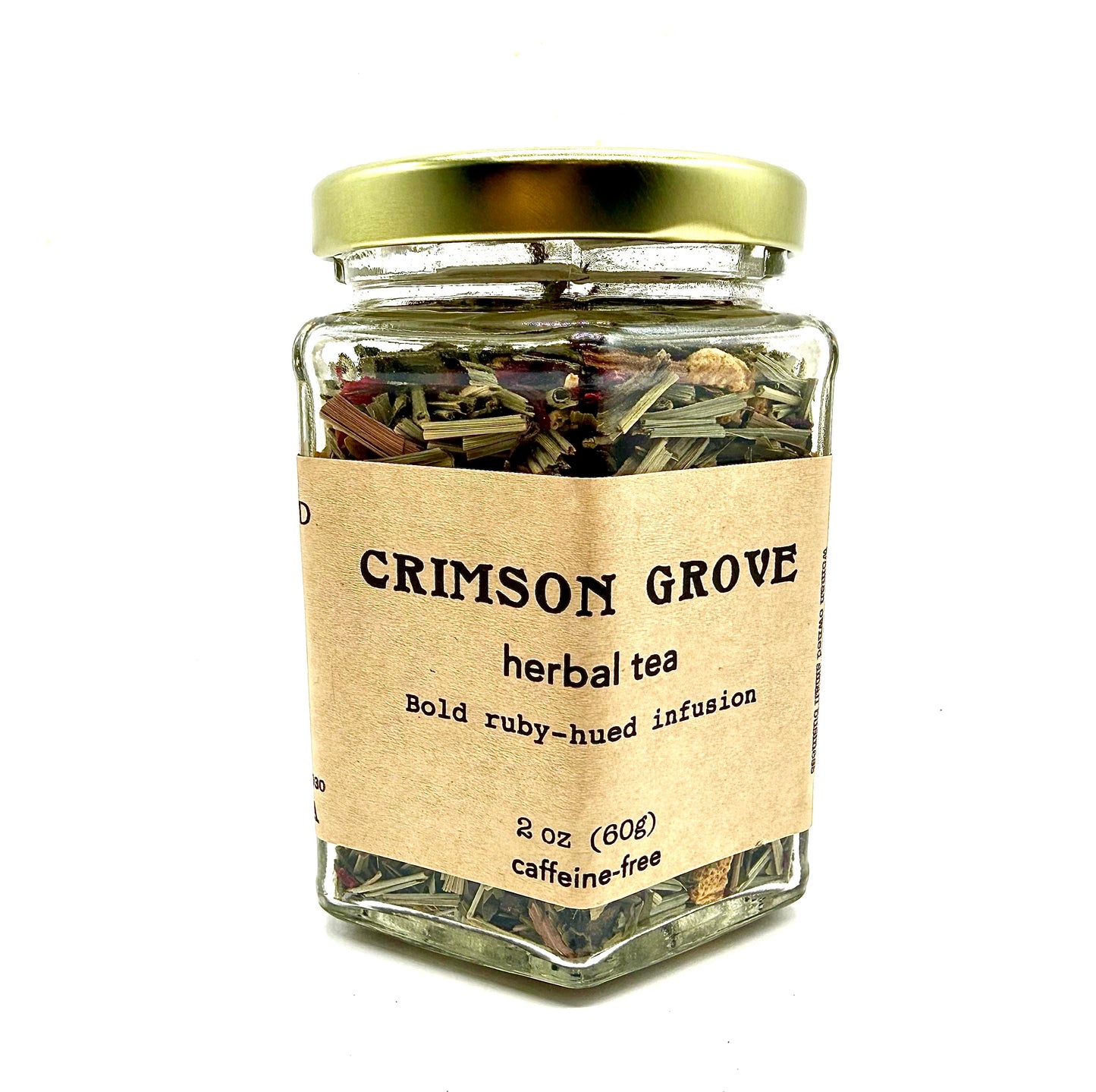Crimson Grove – Tart Hibiscus & Mint Herbal Tea (Caffeine-Free)